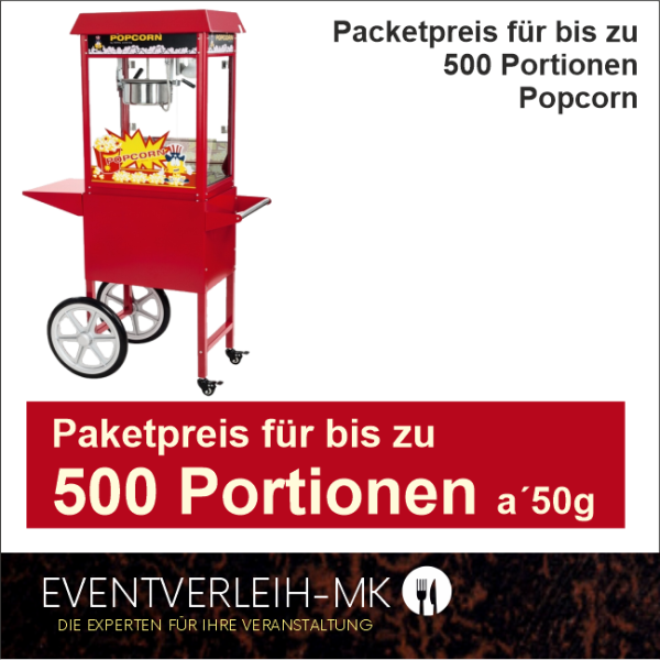 Zubehör - 500er Packetpreis für Popcorn - VERKAUFSWARE